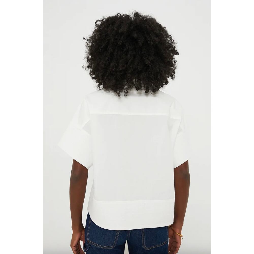 Tuckernuck White Trapunto Stitch Sofia Shirt Sz S - Picture 2 of 5
